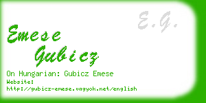 emese gubicz business card